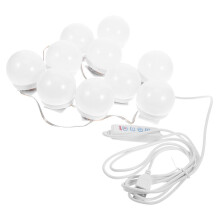10 LED-frontlampor, justerbara ljusstyrkenivåer, sminklampa