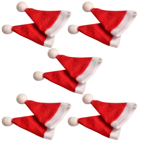 10 gorros de piruleta, gorros de Papá Noel, mini gorros DIY, set de dulces