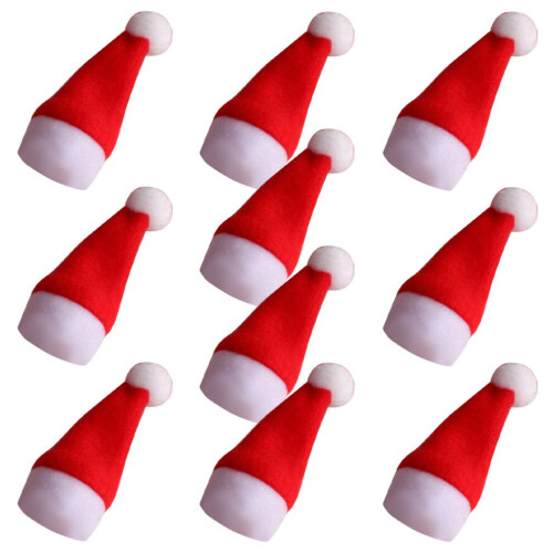 10 gorros de piruleta, gorros de Papá Noel, mini gorros DIY, set de dulces 1