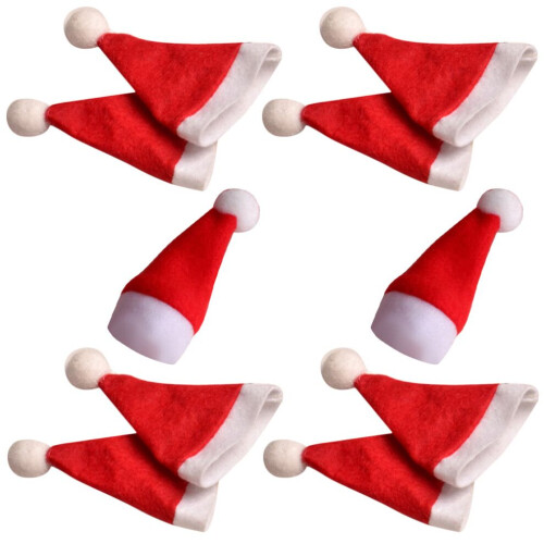 10 gorros de piruleta, gorros de Papá Noel, mini gorros DIY, set de dulces 2