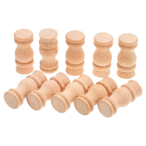 10 wooden posts, spindles, versatile decorative pieces
