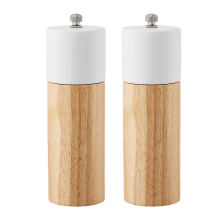 Elegantní sada mlýnků na sůl a pepř, plnitelné mlýnky na koření s nastavitelnou hrubostí, dubový dřevěný design pro elegantní vzhled,
