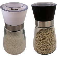 Elegantes Gewürzmühlen-Set, korrosionsbeständiges Keramikmahlwerk zum einfachen Nachfüllen, geeignet für Meersalz, Pfeffer, Zucker und Kräuter,