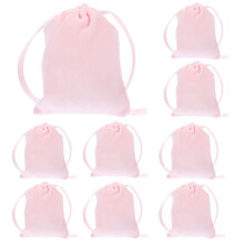 10 bolsas de terciopelo rosa de 7 cm con cordón para joyas y regalos