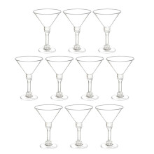 10 transparente Weingläser aus Kunststoff