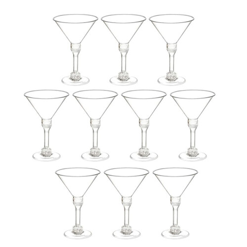 10 transparente Weingläser aus Kunststoff