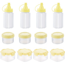 Behälter für Salatdressings für kulinarische Kreativität, Soßen-Quetschflaschen mit luftdichten Deckeln für Frische, tragbare Gewürzboxen für