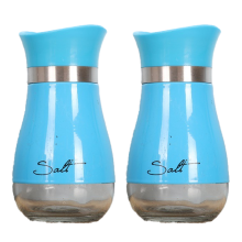 Vintage salt- og peberbøsser, elegant køkkensæt med genopfyldeligt design og klar glasbund, vintage låg i rustfrit stål til præcis krydring