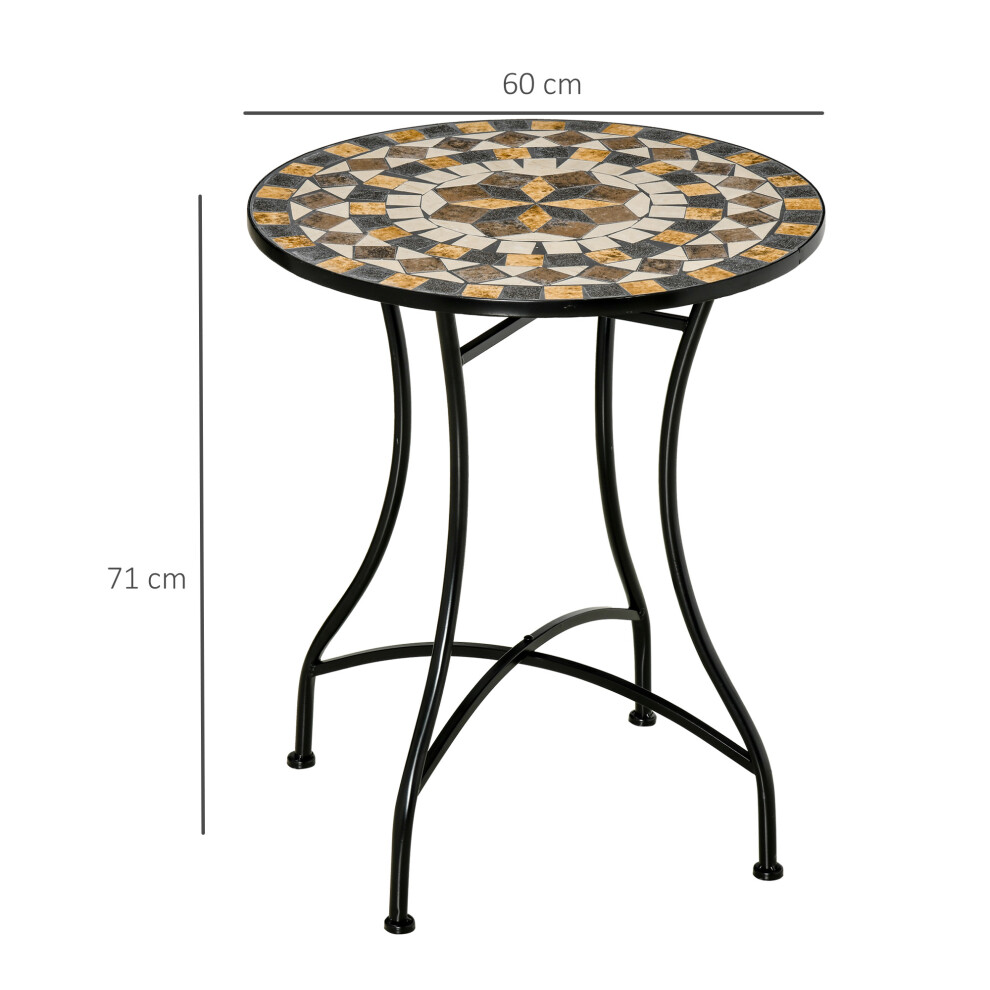 Garden Outdoor Dining Table with Tempered Glass Top Parasol Hole 96.5x96.5x71cm Perfect for Alfresco Dining-image-OPC-PMXFYT5-NEW
