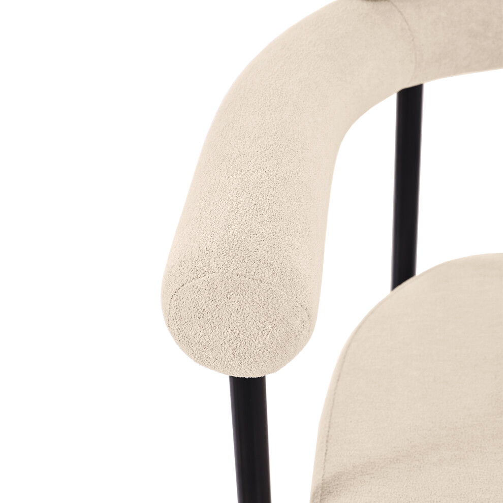 Dining Chairs Set of 4 with Cream Faux Suede Upholstery Comfortable Armrest Kitchen & Living Room Chairs Multiple Color Options-image-OPC-PMXFYTV-NEW