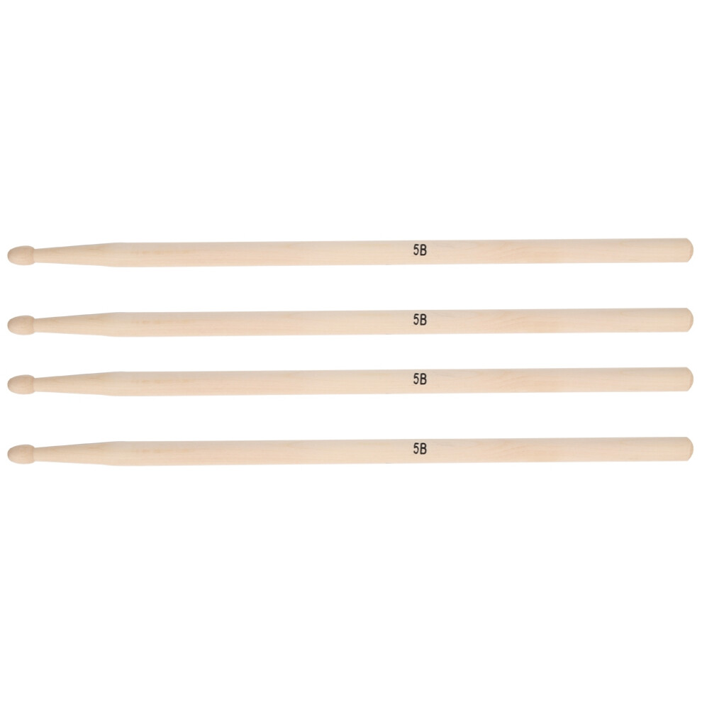 (5B Drumstick) 2 Pairs 5A/5B Maple Wooden Jazz Drumsticks
