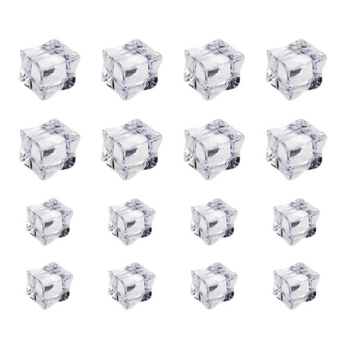 100 cubitos de hielo artificiales de cristal, reutilizables.