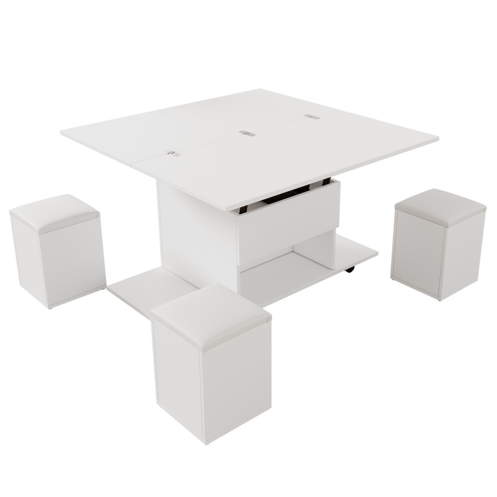 Multi-Functional Lift-Up Coffee Table with Storage - White Modern End Tea Table for Living Rooms Space-Saving Design-image-OPC-PMXFZ8V-NEW