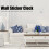 Modern Silver Wall Clock Sticker Decor for Home and Office Spaces 5
