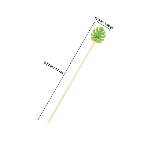 100 skewers/appetizer sticks with leaf-shaped attachment 1