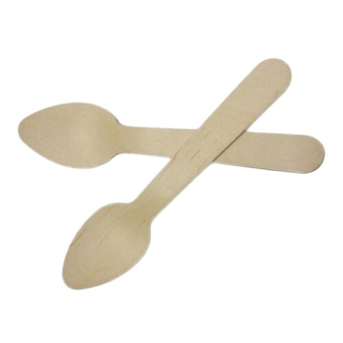 100 cucharas de madera desechables para postres, pasteles y más 1