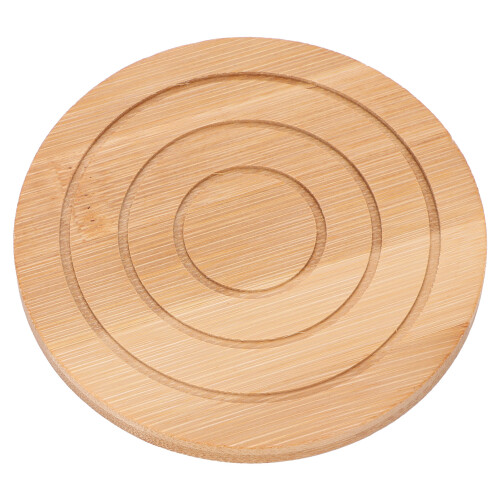 6PCS Bamboo Coasters with Holder, 10cm Round, Hot & Cold Drinks 2