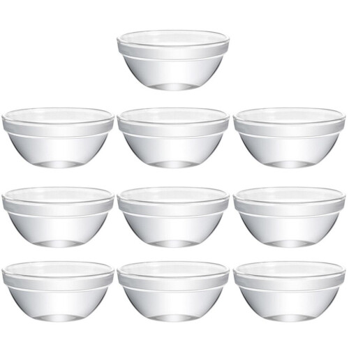 10 Small Stackable Bowls for Salad, Dessert, and Pudding