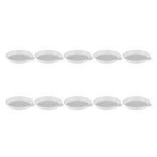 10 plastfat för suckulenter, 8,2 cm, vita