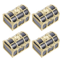 12 decoratieve piratenopbergdozen, van plastic, gouden schatkist
