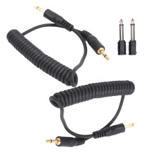 2 Stück Digitalkamera Audio Kabel 3,5 mm‑6,35 mm Synchronisation Verbindungskabel Schwarz