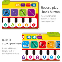 Kids Dance & Piano Mat with Recording, Foldable, Anti-slip, 4ft Green