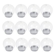 12 zelf te maken sneeuwbollen, plastic, met schroefdeksel, 600 ml