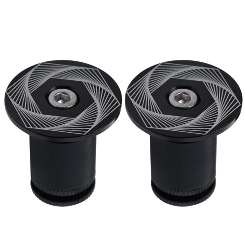 2 adjustable aluminum handlebar end caps with locking mechanism