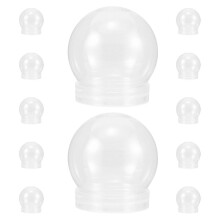12 transparante plastic sneeuwbollen met schroefdop, 150 ml