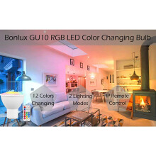 RGBW GU10 3W Colour Changing LED Spotlight with Remote Timer & Memory Function