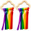 2 Stück Regenbogen Holz Rasselring für Babys, Wolken-Design, 47cm 2