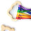 2 Stück Regenbogen Holz Rasselring für Babys, Wolken-Design, 47cm 6