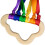 2 Stück Regenbogen Holz Rasselring für Babys, Wolken-Design, 47cm 5