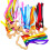 2 Stück Regenbogen Holz Rasselring für Babys, Wolken-Design, 47cm 3