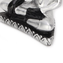 Silberne Harz-Buddha-Statue für SandkastendeKor 7x11cm