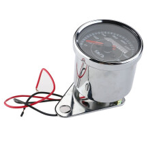 Snelheidsmeter met blauwe achtergrondverlichting, zilverkleurig