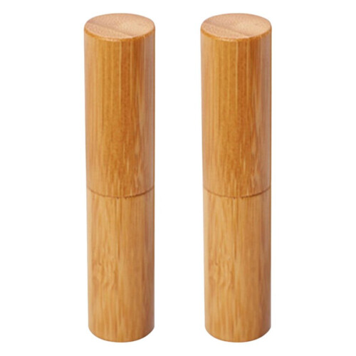 2 bambu läppstiftstuber DIY-tillbehör guld