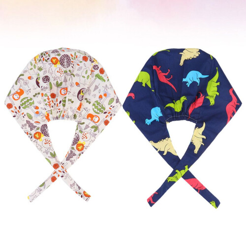2 bonnets d'infirmière en coton avec ruban ( , ) 1
