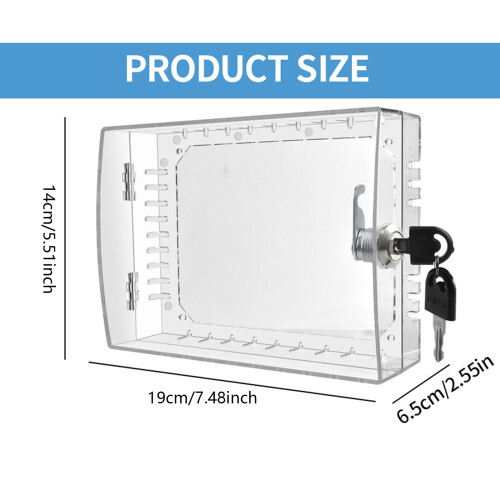 Large Thermostat Shield Cover Box with Key for Temperature 1