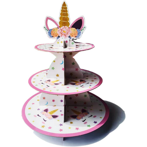 Βάση για Cupcakes Unicorn για Διακοσμήσεις για Πάρτι Γενεθλίων, Χάρτινη Θήκη για Cupcakes με