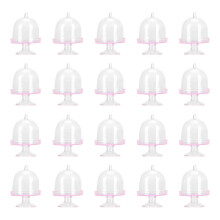 Hoogwaardige plastic standaard, 12 stuks transparante mini cupcake bakjes, doorzichtige koepel voor huwelijksbedankjes en verjaardagsfeestartikelen.