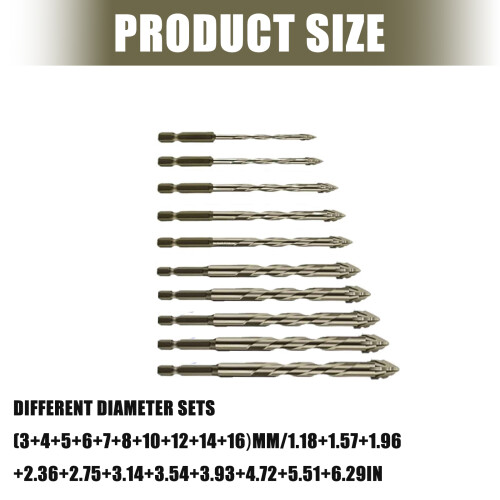 Titaniums Coated Carbides Drill Bit For Stone Glass Concrete-A 2