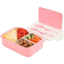 Auslaufsichere Bento-Box, lebensmittelechter PP-Lunchbehälter, praktische Fächer und inklusive Geschirr für saubere Mahlzeiten, umweltfreundlich