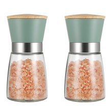 Culinary Delight Salz- und Pfeffermühlen-Set aus kupferbeschichtetem Edelstahl, elegante Handmühlen mit verstellbarem Keramikrotor für präzises