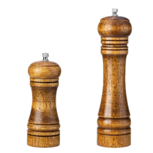 Pfeffermühlen aus massivem Eichenholz, elegantes Design und korrosionsbeständiger Keramikrotor zum Würzen, Zubereiten und Kochen von Speisen