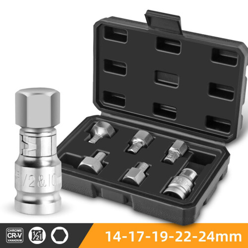 Impact Hex Driver Set with Storage for Case 6-Piece 14mm-24mm 1