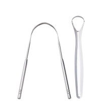 2er-Pack aus Edelstahl-Zungenschaber – Wiederverwendbare, ergonomische Zahnreiniger in Silber