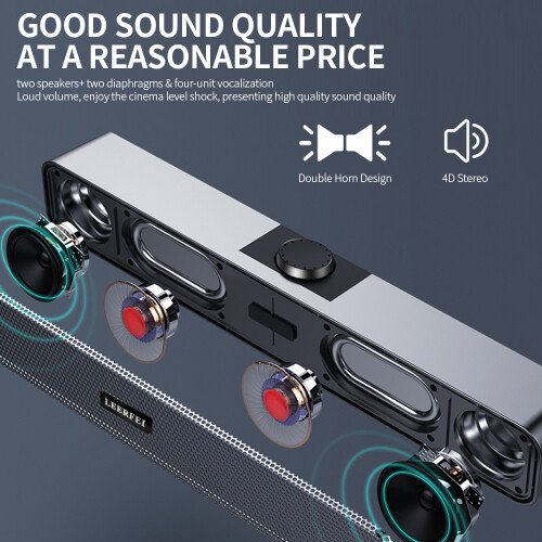 E-350BS Bluetooth Speaker 3W Dual 2" Full Range Stereo Black 1