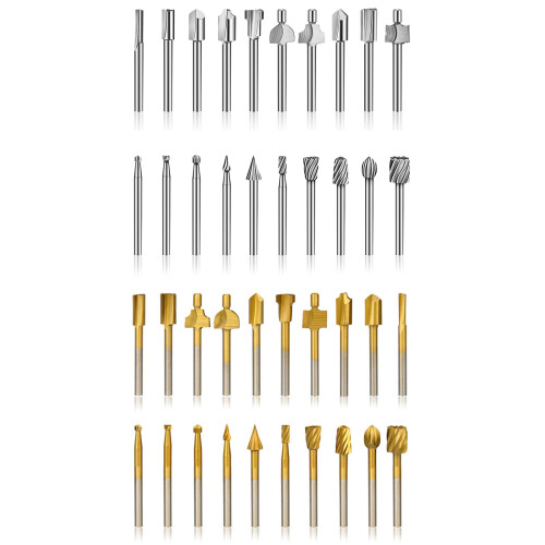 1/8''(3mm) Shank HSS Rotary Router Bits Tool -Titanium plating 1
