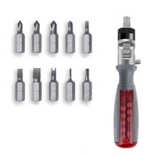 Multi Angle Ratchet Screwdriver with 10-Folding multi angle